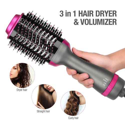 2-in-1 Hair Dryer & Styler Brush | Hot Air Brush for Fast Drying, Straightening & Curling – Blow Dryer Brush for All Hair Types