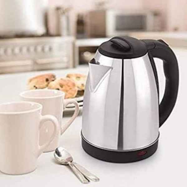 Premium Stainless Steel Electric Kettle – 2.0L Fast Boil Water Heater with Auto Shut-Off & Boil-Dry Protection (Silver)