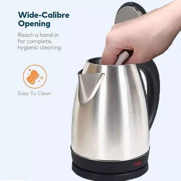 Premium Stainless Steel Electric Kettle – 2.0L Fast Boil Water Heater with Auto Shut-Off & Boil-Dry Protection (Silver)