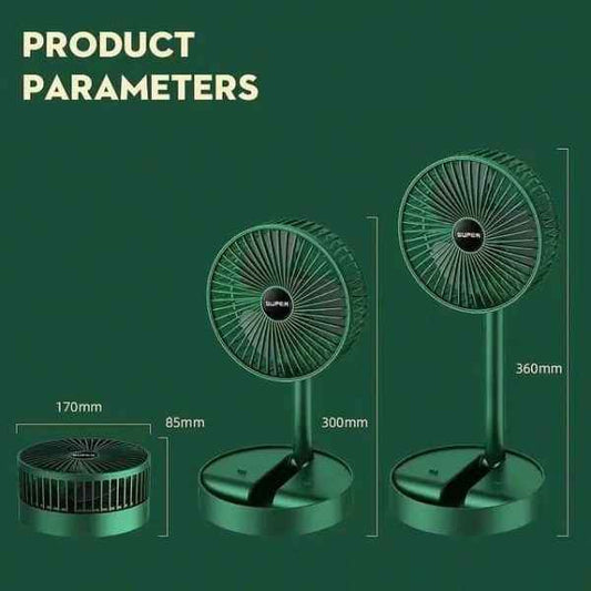 Telescopic Folding Fan | Portable Rechargeable Standing Fan for Home, Office & Outdoor Use