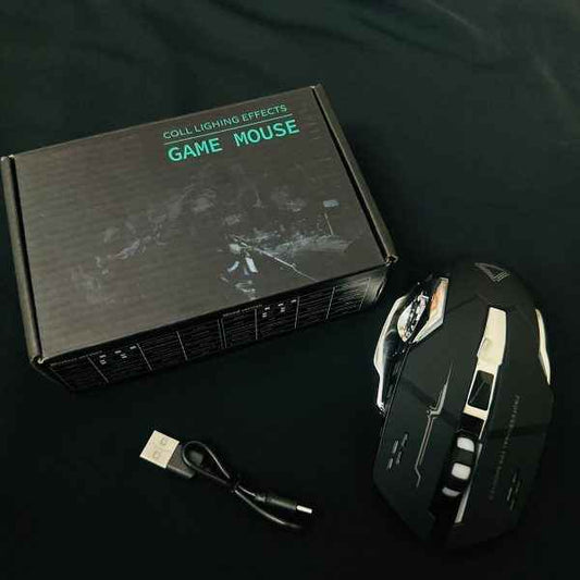 Wireless Rechargeable Gaming Mouse with LED Lights | High-Precision Ergonomic Mouse for PC, Laptop & Gaming | Silent Click, Adjustable DPI (For Gamers & Office Use)